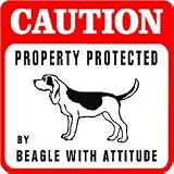 CAUTION: BEAGLE PROTECTION dog warn sign