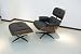 1930 '40 '50 -style Lounge Chair & Ottoman wood / black.  45-day money-back guarantee.