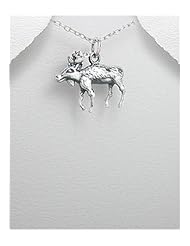 Moose Pendants Necklace In 92.5 Sterling Silver