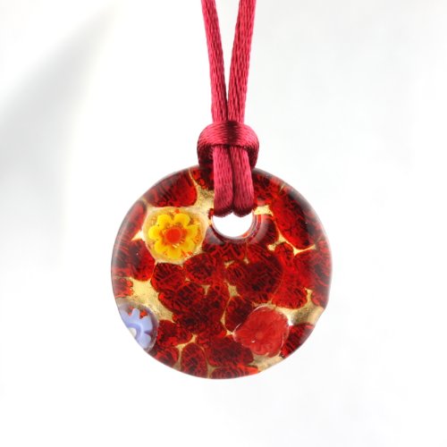 Murano Glass Pendant Jewelry - Mila Red/Gold Style2