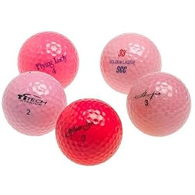  Various Brands Optic Pink Mixed Recycled Golf Balls, 48 Pack w/mesh bag