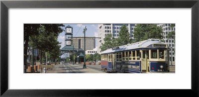 View of a Tram Trolley on a City Street, Court Square, Memphis, Tennessee, USA Places Framed Art Poster Print by Panoramic Images, 31x15