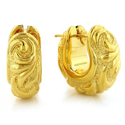 14K Artform Etruscan Hoop Earrings