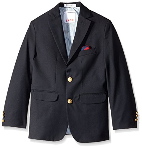 IZOD Big Boys' Brass Button Blazer, Navy, 14