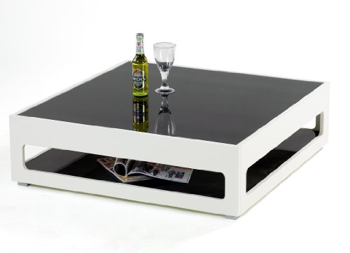Presto mobilia 10237 Couchtisch Drop 90 x 90 x 27 cm hochglanz-weiss Preisvergleich