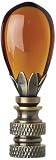 Bronze Finish Amber Glass Teardrop Finial