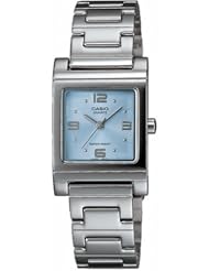 Casio Womens LTP1237D-2A Silver-Tone Blue Dial Analog Quartz Watch