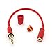 iPhone 6 FRE, NUUD / iPhone 6 Plus NUUD / iPhone 6s FRE Replacement LifeProof Headphone Adapter / Wire / Connector, Includes Headphone Jack Cover / Plug (RED round wire)