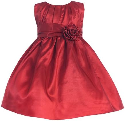 Sweet Kids Baby-Girls Shimmering Crystal Pleated Taffeta Flower Girl Dress