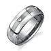 Rounded Edge Three Stone design CZ Diamond 8 mm Comfort Fit Mens Tungsten Wedding Band Ring Size 8 to 13 Free Shipping