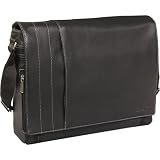 Kenneth Cole Reaction Business and Luggage Full-Grain Leather Laptop Messenger Bag (Black)