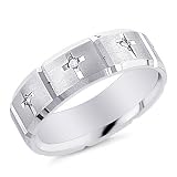 14K White Gold 6mm Comfort fit Men's Wedding Band