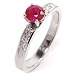 Diamond and Ruby Engagement Ring or Right Hand Ring, 14k White Gold, Ring Size 6 (T.w 0.95)