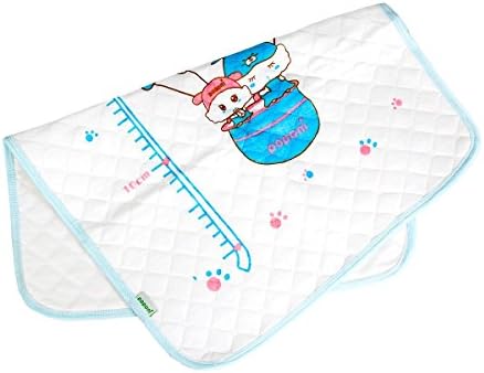 popom Cotton Cloth Waterproof Reusable Baby Infant Urinal Pad Cover With Height Charts 35*45cm,Blue