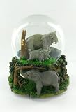 Elephant Trunk Up Musical Snow Globe Glitter