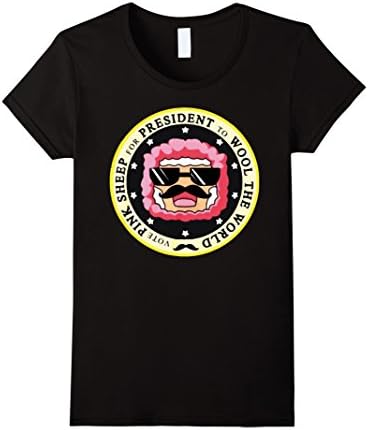 Women's Presidential Pink Sheep TShirt Small Black