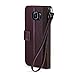 ACEABOVE Galaxy S6 Book Cover Case with Credit Card Holder Leather Wallet cover with Hand Strap (Purple)