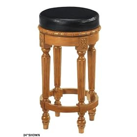 Hyde Park Swivel Bar Stool, BLACK LEATHER, ANTIQUE OAK 