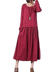 Cotton/Linen Long Sleeves  Dress