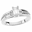14K White Gold Diamond Engagement Ring Semimount - 0.25 Ct. - DOES NOT INCLUDE CENTER STONE
