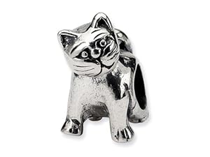 Reflections(tm) Sterling Silver Cat Bead / Charm