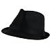 Solid Pinstripe Sheen Tone Fedora Trilby Hat Black Medium Large