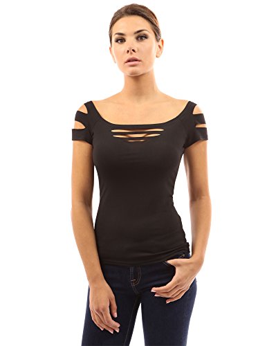 PattyBoutik Women's Cut Out Stretch Blouse Top