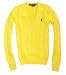 Ralph Lauren Sport Women V-Neck Pony Logo Yellow Sweater