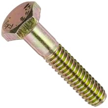 Grade 5 Steel Hex Bolt, Zinc Yellow-Chromate Plated Finish, Hex Head, UNC Threads, Meets ASME B18.2.1 Specifications, 1/4"-20 Thread Size, 1-1/4" Length, Partially Threaded, Pack Of 100