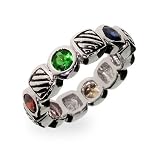 Designer Inspired Multi Color CZ Cable Ring