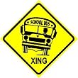 SCHOOL BUS CROSSING transport kid street sign