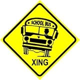 SCHOOL BUS CROSSING transport kid street sign