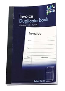 INVOICE DUPLICATE BOOK RULED FEINT 1-80 INVOICES IN DUPLICATE [OFFICE