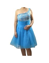 One Shoulder Beaded Cocktail Evening Dress/Homecoming Dress/Bridesmaid Dress/Prom Dress/Party Dress 