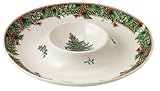 Spode Christmas Tree 2006 Annual Star Border Chip-N-Dip Dish