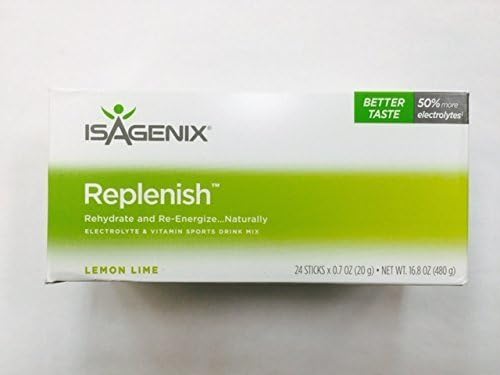 Isagenix Replenish Lemon Lime Sticks (24 Sticks Per Box) by Replenish