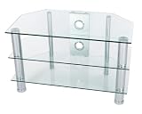 Levv - Glass Stand For Plasma & LCD TV Up To 32" Or 40kg - Clear Glass With Chrome Legs