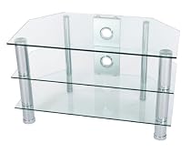 Levv - Glass Stand For Plasma & LCD TV Up To 32" Or 40kg - Clear Glass With Chrome Legs