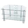 Levv - Glass Stand For Plasma & LCD TV Up To 32" Or 40kg - Clear Glass With Chrome Legs