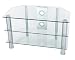 Levv - Glass Stand For Plasma & LCD TV Up To 32" Or 40kg - Clear Glass With Chrome Legs