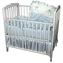 Pretty Pique Porta Crib Set - color: Blue