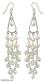 Pearl and quartz earrings, 'Magic' 1
