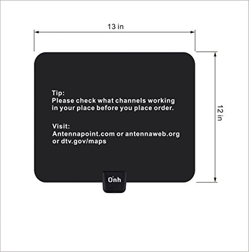 Onh tv antenna hdtv indoor amplified 35 Mile Range for digital signal booster best Ultra-Thin leaf converter booster