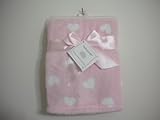 Babygear Super Soft Baby Girls Blanket with Pink and White Hearts