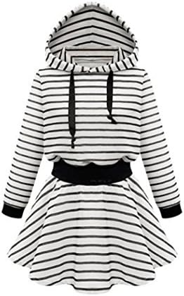 MiYang Women's Long Sleeve Hooded Pullover Stripe Hoodies