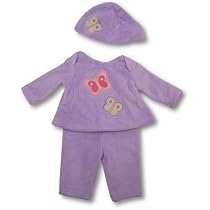 Good Lad Baby Girls Purple Furry Velour Three Piece Set