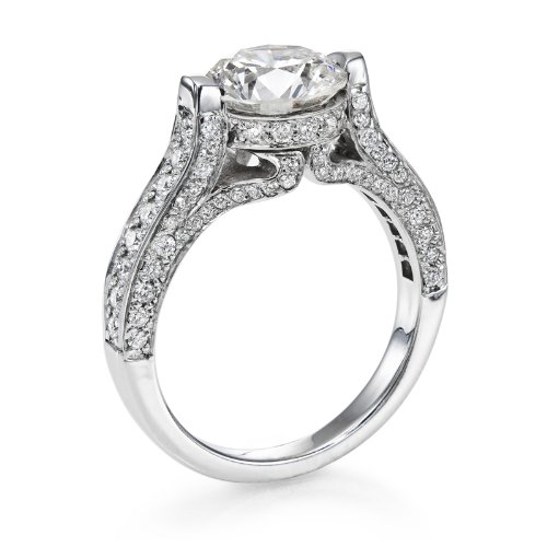 2 ct, H Color, SI1 Clarity, Certified, Round Cut, Diamond Engagement Ring in Platinum