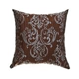 Laura 18" Pillow in Chocolate French Blue