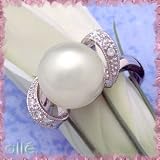 Platinum White South Seas Pearl & Diamond Ring