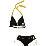 Pittsburgh Steelers Women's Black Cheeky Bikini